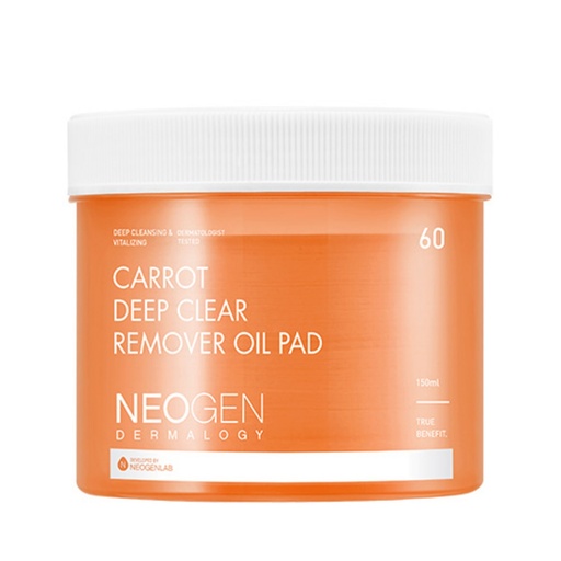 [SKU_YXPJ9G_1NCH0K8] Neogen Dermalogy Carrot Deep Clear Remover Oil Pad 150ml