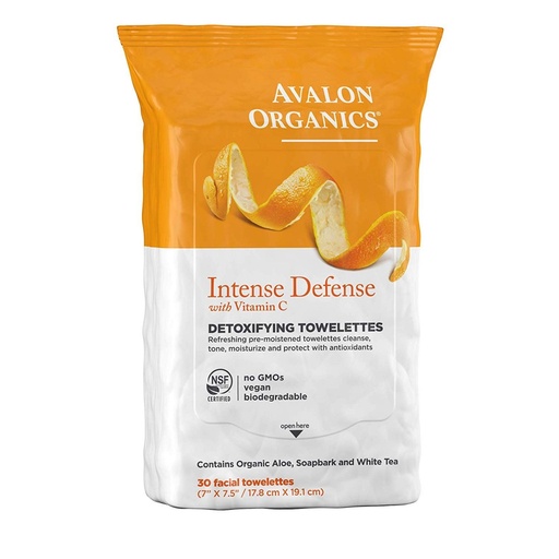 [SKU_Y2AG_44WBI] Avalon Organics Intensive Defense with Vitamin C Detoxifying Towelettes