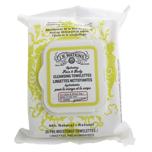 [SKU_12BUD0_3LX7KU] Jr Watkins Hydrating Face & Body Cleansing Towelettes Aloe & Green Tea