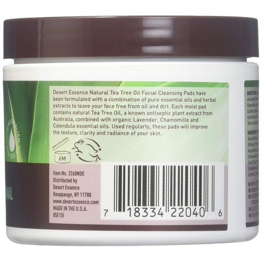 [SKU_42SU_7GTW] Desert Essence Natural Tea Tree Oil Facial Cleansing Pad Original