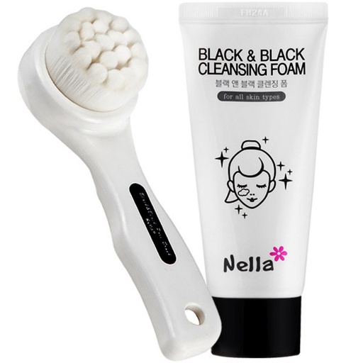 [SKU_5OGYEM_I1POBQ] Nella Black & Black Cleansing Foam 50g + Brush