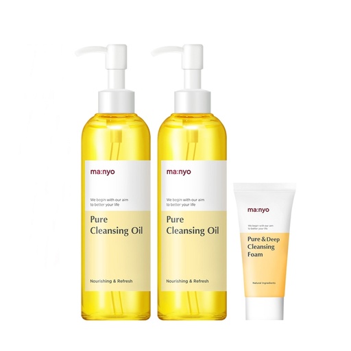 [SKU_VCIJO4_1H96YCI] Manyo Factory Pure Cleansing Oil 200ml x 2p + Pure & Deep Cleansing Foam 20ml