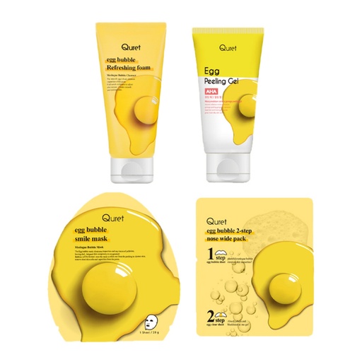 [SKU_2S6OME7_540MWW4] Curit Egg Bubble Peeling Gel + Cleansing Foam + Nose Pack + Mask Pack Set