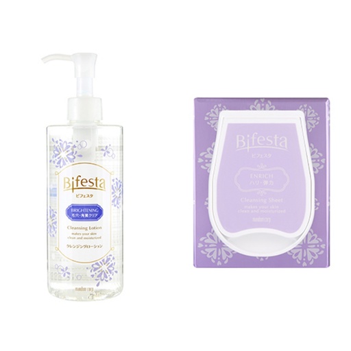 [SKU_1LNCO5_4XCU9Y] Bifesta Cleansing Water Brightening + Cleansing Sheet Coenzyme Q10