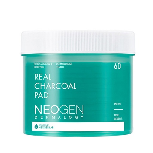 [SKU_RSUU1H_1BCZPPQ] Neogen Dermalogy Real Charcoal Pads 60 sheets